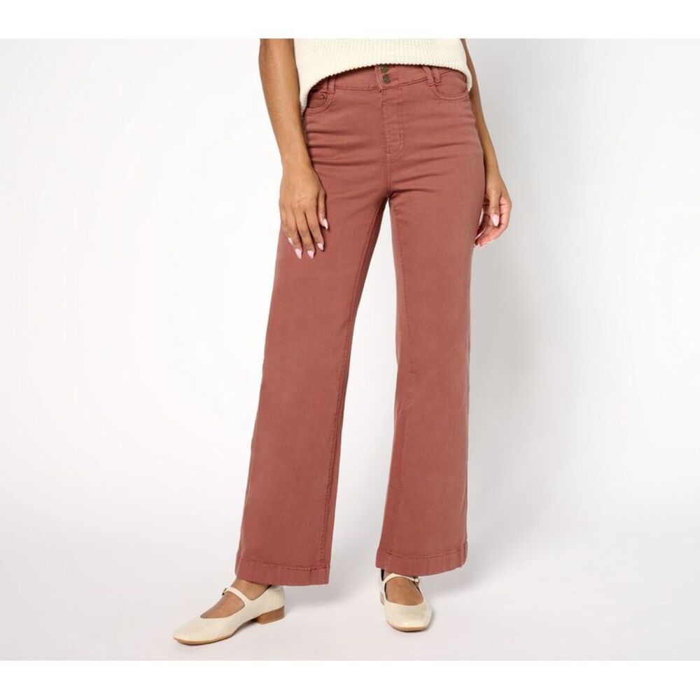 SUNNYLiFE Women's Petite Pants 20P Denim & Co. Color Easy Brown